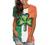 St Patrick's Day Tie Dye Crew Neck T Shirts for Women Funny Green Gnome Clover Print Short Sleeve Graphic Tees T-Shirt