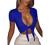 BORIFLORS Women's Sexy Tie Up Crop Top Short Sleeve Deep V Neck Casual Basic T Shirt