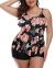 Yonique Womens Plus Size Tankini Swimsuits with Shorts Flounce Two Piece Bathing Suit Floral Printed Swimwear