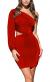 LYANER Women's One Shoulder Long Sleeve Cutout Bodycon Club Cocktail Mini Dress