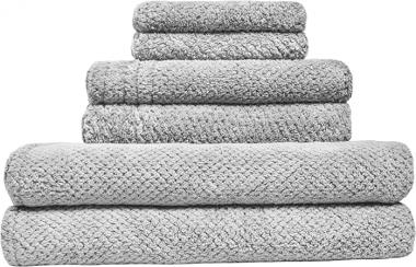 LUCKISS Super Soft Premium Family Microfiber Bath Towel Set Quick Dry Ultra Absorbent 2 Large Bath Towels for Bathroom and Beach, 2 Hand Towels, 2 Face Towels（6 Pack）