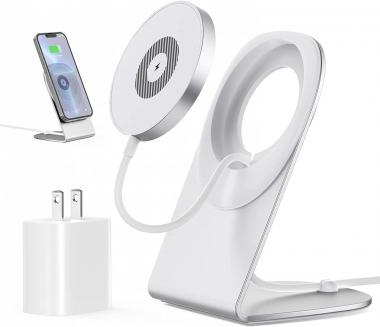 Magnetic Wireless Charger for iPhone 14/13 - Convertible Fast Wireless Charging Stand/Pad with 5ft USB-C Cable for iPhone 14 13 12 Pro Max Mini,Airpods,MagSafe Charger Stand Holder(with 20W Charger)