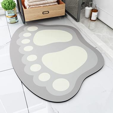 MontVoo Bathroom-Rugs Super Absorbent Quick Dry Bath-Rug Cute Baby Bath Mats for Bathroom Non-Slip Thin Bathroom Rugs Fit Under Door Shower Rug for Bathroom, Shower Room, Sink 17x28 Lightgrey