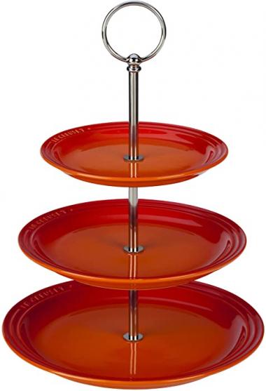 Le Creuset PG9300-032 Stoneware 3 Tier Stand, 14.5-Inches, Flame