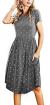 Simier Fariry Womens Modest Teacher Midi Casual Dress with Pockets