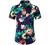 JOGAL Women's Floral Blouse Casual Button Down Short Sleeve Aloha Hawaiian Shirt