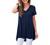 POPYOUNG Women's Summer Casual T-Shirt V-Neck Short Sleeve Tunic Dress Tops for Leggings Loose Blouse Shirt