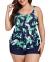 Yonique Womens Plus Size Tankini Swimsuits with Shorts Flounce Two Piece Bathing Suit Floral Printed Swimwear