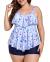 Yonique Womens Plus Size Tankini Swimsuits with Shorts Flounce Two Piece Bathing Suit Floral Printed Swimwear