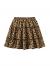 SheIn Women's Leopard Print Drawstring Waist Layer Ruffle Hem Short Skirt