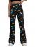 Romwe Women's Bootcut High Waisted Yoga Pants Sunflower Print Wide Leg Pants Trousers