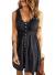 Acelitt Womens Casual Sleeveless Button Down Elastic Waist Swing Dresses, S-2XL