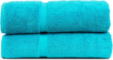 Luxury Hotel & Spa Collection Highly Absorbent, Quick Dry 100% Turkish Cotton 700 GSM, Eco Friendly Towel, for Bathroom Dobby Border Soft Bath Towel Set 27 X 54 ( Aqua Blue, Bath Towels - Set of 2)