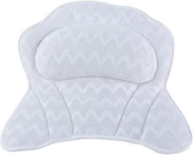 ACTMB Bath Pillow for Tub Neck and Back Support Ergonomic Bathtub Cushion with Suction - Breathable Comfort 3D Quilted Mesh