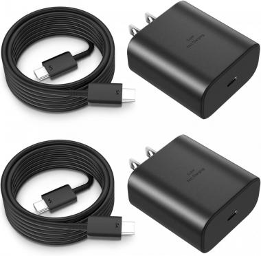 45W USB-C Super Fast Charging Type C Wall Charger for Samsung Galaxy S22/S22 Ultra/S22+/Note 10/Note 20/S20/S21/S10/S9/S8, Galaxy Tab S7/S7+/S8/S8+, PPS Charger with 5ft C Charger Cable, 2Pack