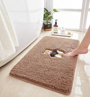 Bathroom Rugs Mat, Bath Mats for Bathroom Non Slip, Ultra Soft Washable Cute and Super Absorbent Bath Rugs for Tub, Shower (20x32, Brown)