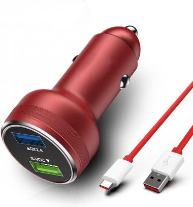 Warp Charge 30W 65W Car Charger Supervooc for Oneplus 10 9 Pro 9R 8T 10T 8 7T Nord 2 N10 N100 Dash Charge Car Fast Charging Oneplus 7 6T 6 5T N200 Red