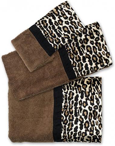 Popular Bath Bath Towels, Jezella Collection, 3-Piece Set, Animal Print