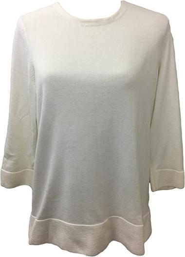 TALBOTS Ivory Back Zip Sweater Pullover Size M