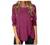 Womens Casual Crew Neck Button Side T Shirts Tops Solid Color Asymmetric Split Hem Long Sleeve Pullover Tunic Blouses