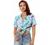 Allegra K Women's Hawaiian Shirts Leaves Printed Short Sleeve Tropical Button Down Shirt