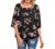 Womens Casual Scoop Neck Loose T-Shirt 3/4 Sleeve Chiffon Blouse Tees Top Floral Solid Office Shirts Tunic Summer Tops