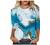 3/4 Sleeve Tops for Women Dressy Casual Crewneck Floral Printed T Shirts Loose Graphic Tee Summer T-Shirt Blouse Tunic