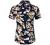 JOGAL Women's Floral Blouse Casual Button Down Short Sleeve Aloha Hawaiian Shirt