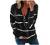 Women’s Casual Long Sleeve Lapel Zipper Striped Sweatshirt Color Block Drawstring Loose T Shirts Pullover Workout Tops