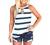 Halter Tank Tops for Women Fashion 2022 Summer Tops Sleeveless Shirts Striped Ombre Cutout Camis Blouse Casual T-Shirt