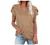 Womens Tops Casual Lace Trim Petal Sleeve Blouse Summer Loose Shirt V Neck Tunic Top Floral Print Blouse for Women