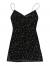 ZAFUL Women's Stars Print Side Slit Velvet Sleeveless Mini Dress Sexy Cowl Front Spaghetti Strap A-Line Mini Dress