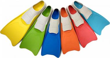 Flow Long Floating Fins for Swim and Lap Training - Youth Sizes for Kids, Young Men, and Women