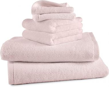 Izawa Quick Dry Premium Cotton Blend Bath Towel Set- Colors Vary - Pink, 6-Piece