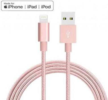 Lightning iPhone Charger Cable Apple - MFI - Certified Made for iPhone 8/8 Plus/X/XS/XS Max/XR/7/7 Plus/SE/6/6 Plus/6S/6S Plus/5/5C/5S, iPad/iPad Mini/iPad Air, iPod Touch/Nano(6 FT Rose)