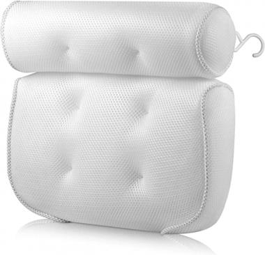 Ergonomic Bath Pillow,3D Mesh Bath Support Cushion,spa Pillow with Non-Slip Suction Cups,Helps Support Head, Back, Shoulder and Neck,for Hot Tub, Jacuzzi, Spas