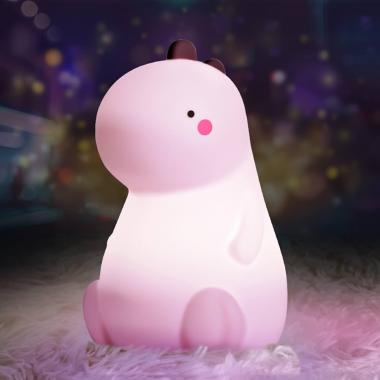 Cute Dinosaur Lamp, Toddler Night Light for Kids, 3 Level Dimmable Touch Night Light for Baby Nursery, Rechargeable Silicone Squishy Lamp for Breastfeeding, Kawaii Animal Kids Lamp Cute Light Up Gift