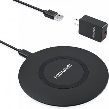 Slim Wireless Charger,15W Fast Qi Wireless Charging Pad with QC3.0 Adapter, Compatible with iPhone 14/13/13 Pro/13 Pro Max/13 Mini/12/XR/XS/8 Plus/Samsung Galaxy S21/S20/S9/Note 20/10/Google Pixel 6/5