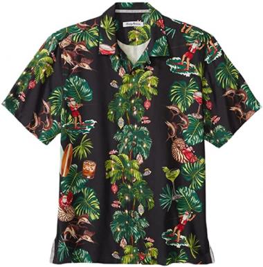 Tommy Bahama Santa in The Tropics Silk Camp Shirt