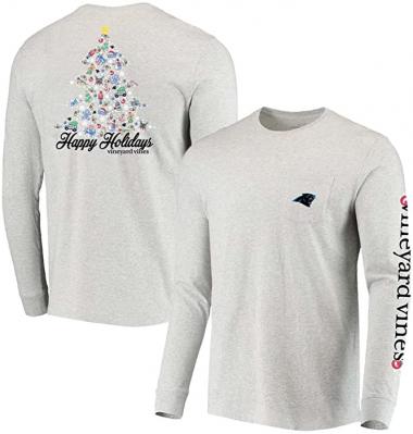 vineyard vines Men's Heathered NFL Holiday Long Sleeve T-Shirt