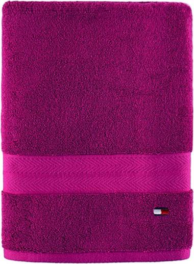 Tommy Hilfiger Solid Color Bath Towel 1 Piece - 30 X 54 Inches, 100% Cotton 574 GSM (Pink)