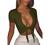 BORIFLORS Women's Sexy Tie Up Crop Top Short Sleeve Deep V Neck Casual Basic T Shirt