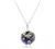 Amazon Collection Sterling Silver Pressed Flower Round Pendant Necklace, 16"