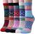 Pack of 5 Womens Winter Socks Warm Thick Knit Wool Soft Vintage Casual Crew Socks Gifts