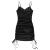 ZAFUL Women's Stars Print Side Slit Velvet Sleeveless Mini Dress Sexy Cowl Front Spaghetti Strap A-Line Mini Dress