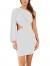 LYANER Women's One Shoulder Long Sleeve Cutout Bodycon Club Cocktail Mini Dress