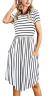 Simier Fariry Womens Modest Teacher Midi Casual Dress with Pockets