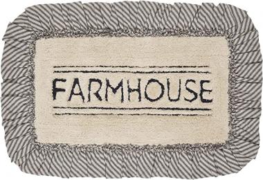 VHC Brands Sawyer Mill Farmhouse Bathmat, Charcoal, 20x30