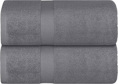 Zofty Jumbo Bath Sheets Towels for Adults - Soft Bath Towel Sheets, 100% Cotton Bath Sheet Set (Medium Grey)