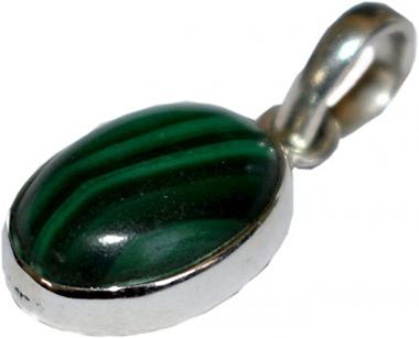 10x14mm Malachite Oval Cabochon 925 Sterling Silver Pendant Jewelery Green Gemstone Locket